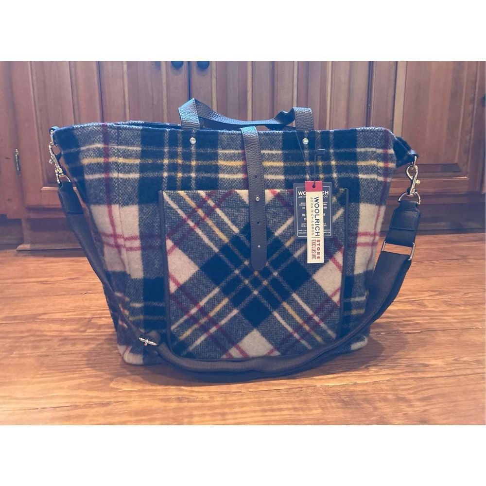 Woolrich John Rich Plaid Flannel Union Rever Reversible Tote Bag Nwt